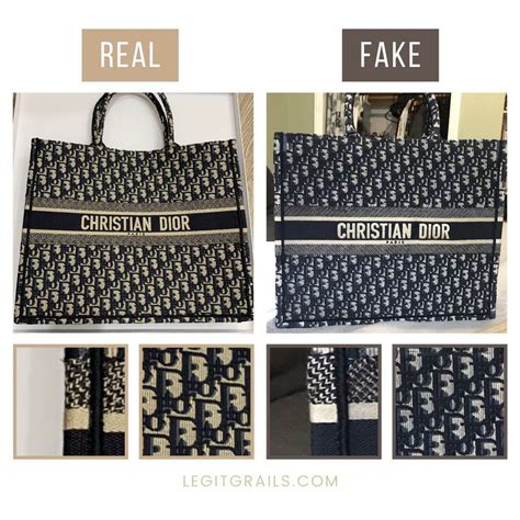 fake vs real dior tote|dior book tote checker.